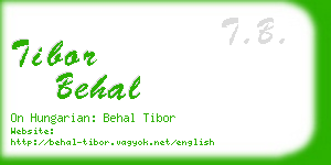 tibor behal business card